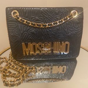 MOSCHINO Black and Gold cross body bag